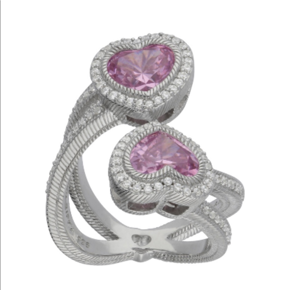 Judith Ripka Sterling 5.45 cttw Heart Ring size 5